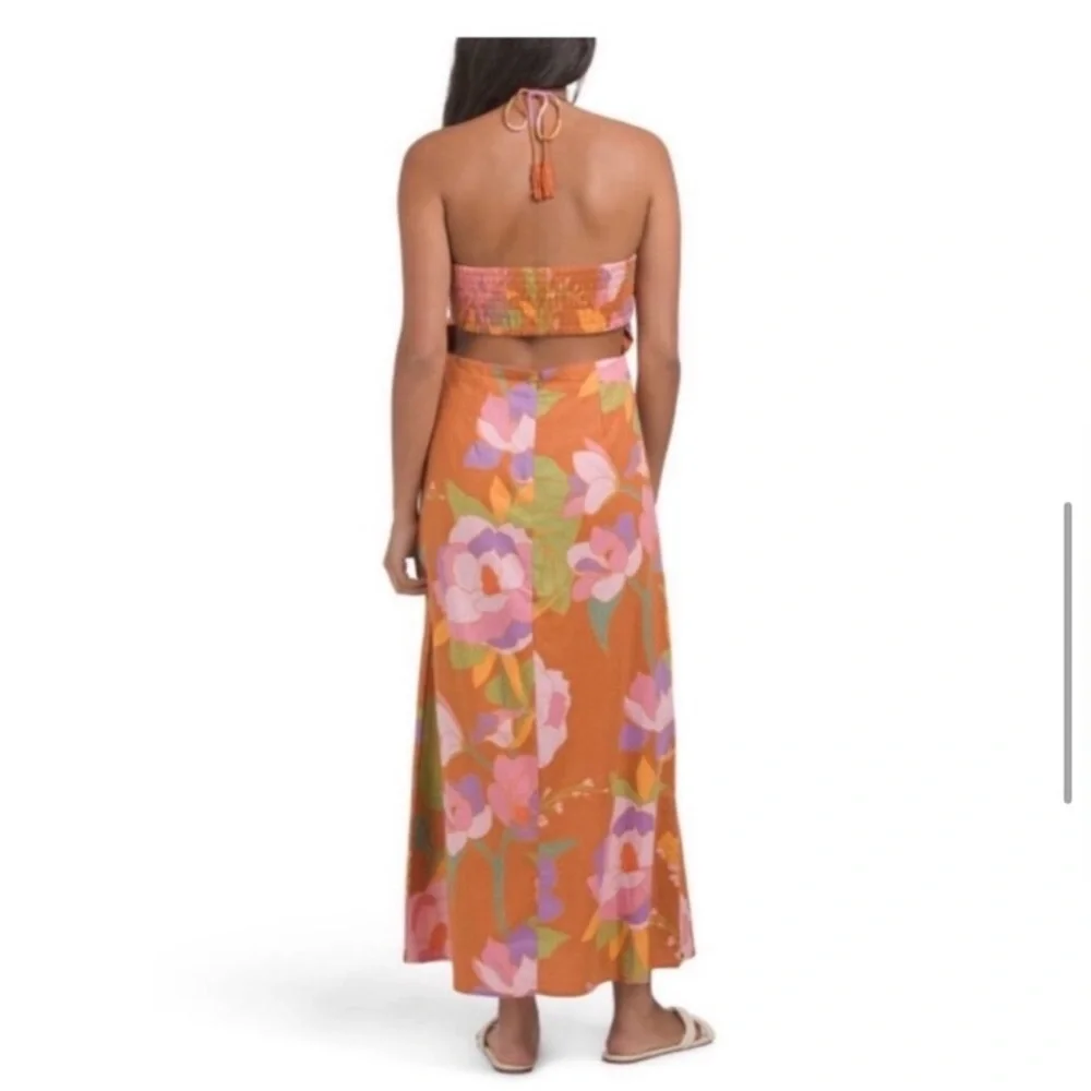 Floral Orange Maxi Dress - Picture 2 of 9
